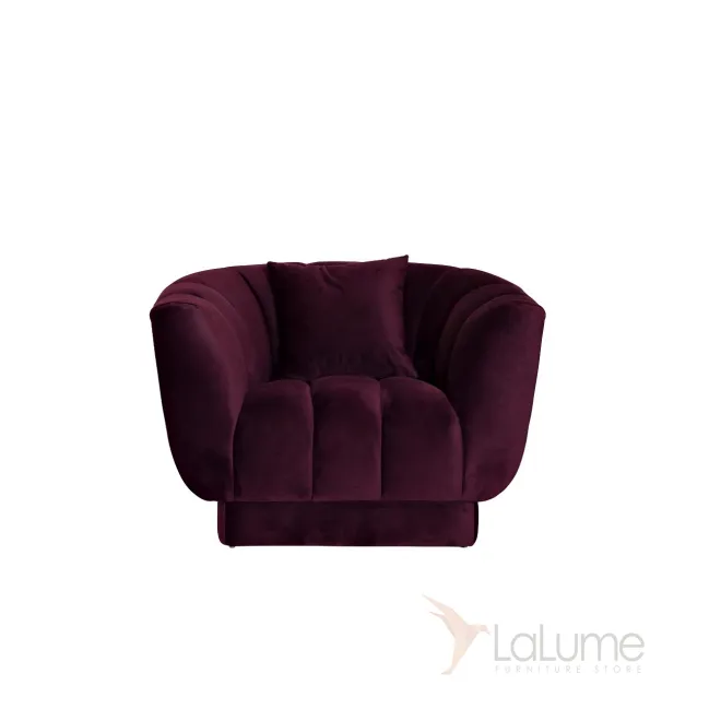 Кресло велюровое темно-фиолетовое с подушкой ZW-81101 DVI