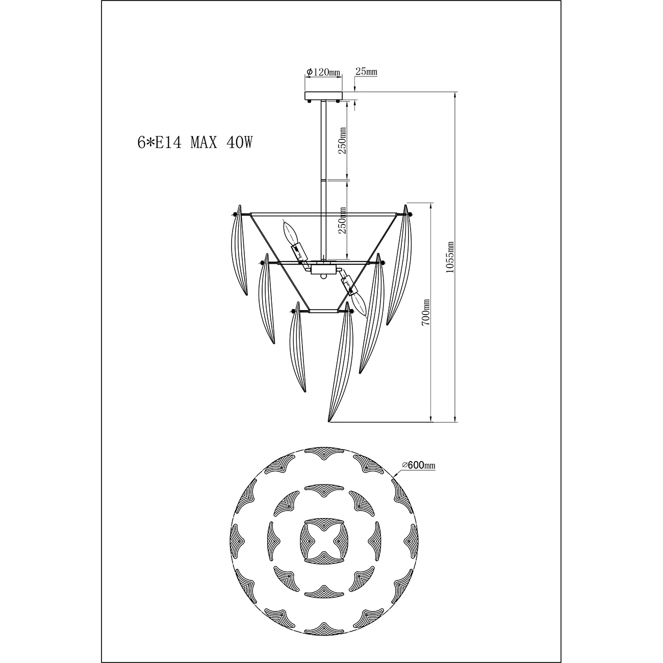 Светильник потолочный  Лепестки  K2KG02P-6G от LaLume