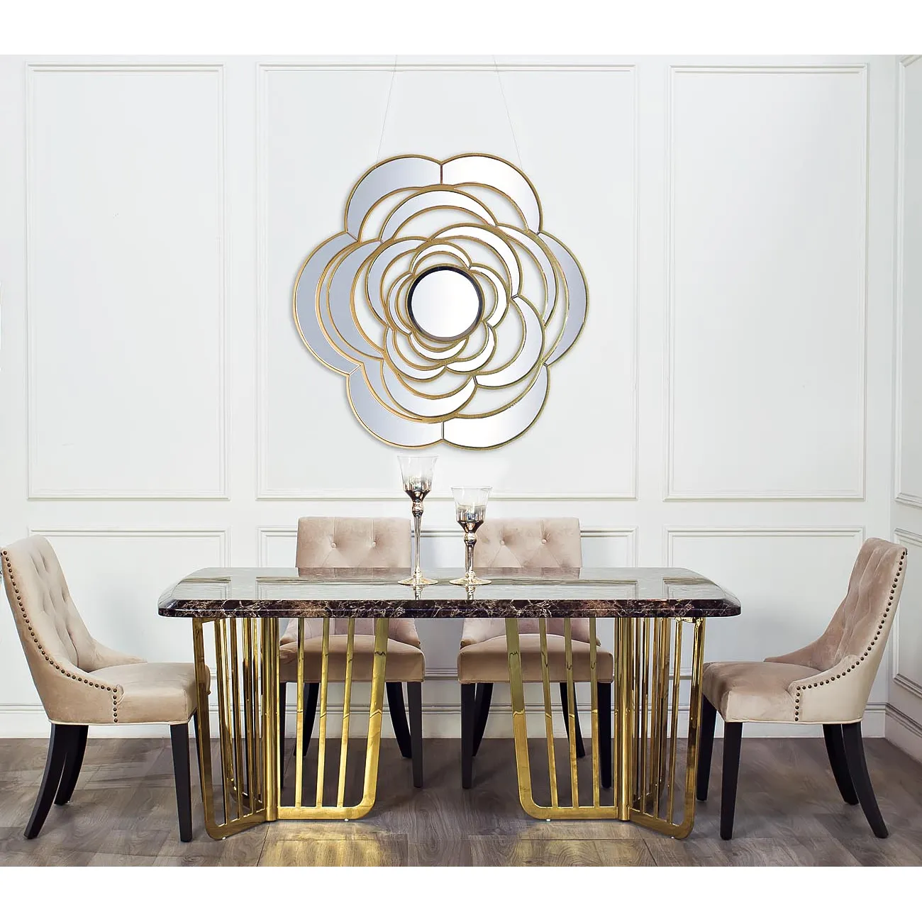 Стол обеденный коричневый (искусственный мрамор) 33FS-DT1800-PG от LaLume