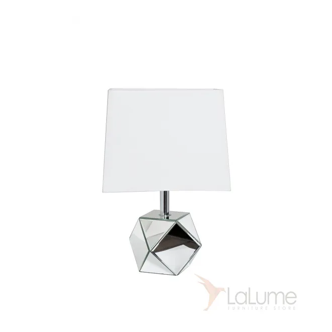 Лампа настольная с зеркальными вставками (белый плафон) GD-4407