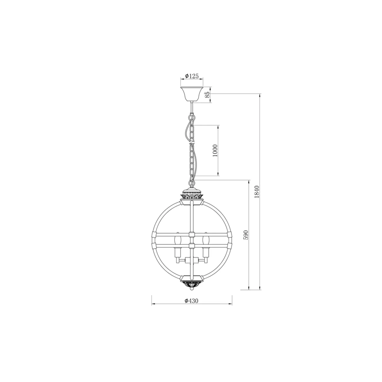 Светильник подвесной винтажный (хром) K2MP-766P-4 от LaLume