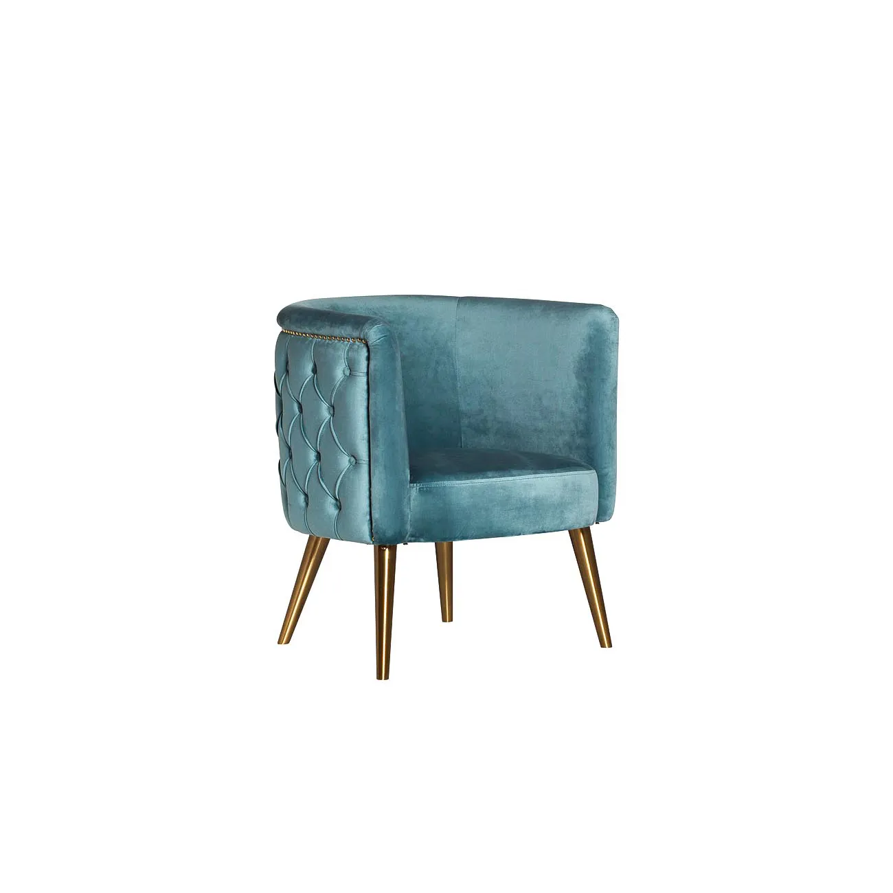 Кресло велюровое бирюзовое на металлических ножках 48MY-2533 TUR GLD от LaLume Кресло велюровое бирюзовое на металлических ножках 48MY-2533 TUR GLD от LaLume