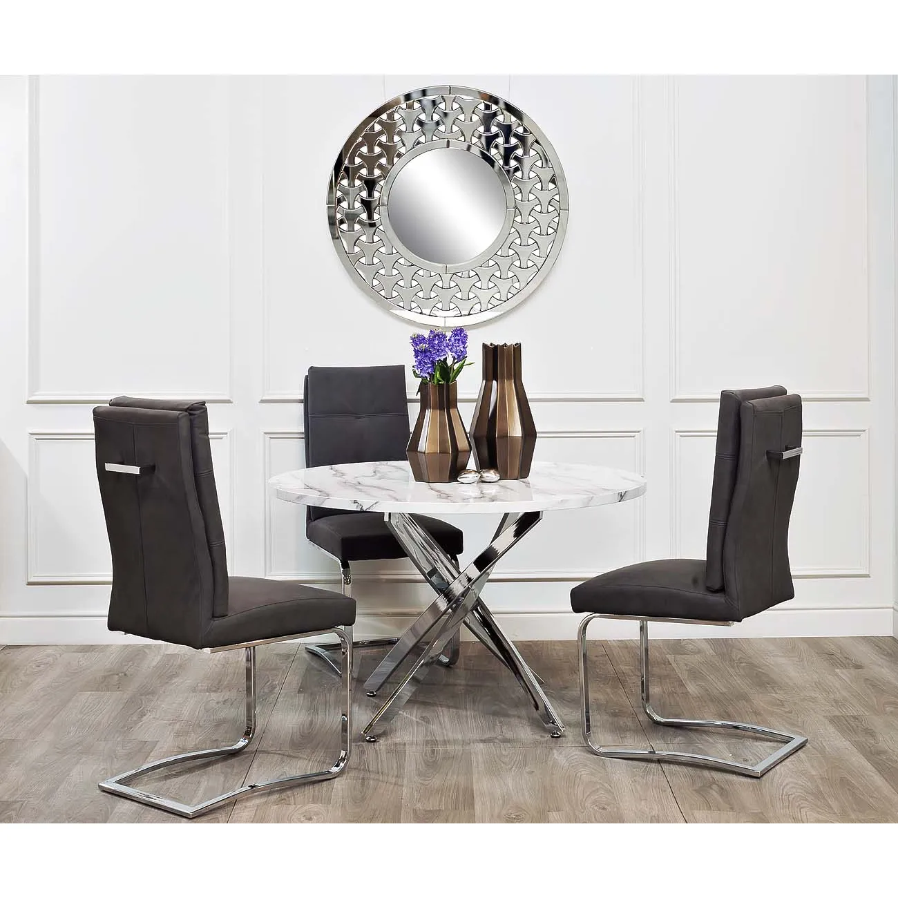 Стол обеденный круглый белый 30F-911 от LaLume