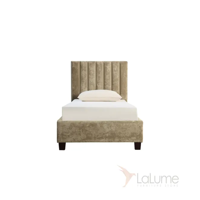 Кровать односпальная бархатная бежевая N-B1743-90BG от LaLume
