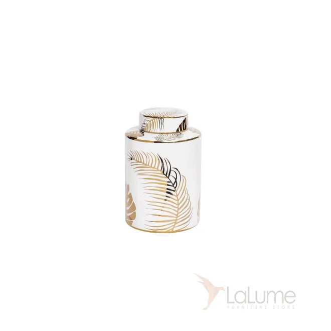 Ваза керамическая с крышкой (принт  Листья ) 55RD3154S от LaLume