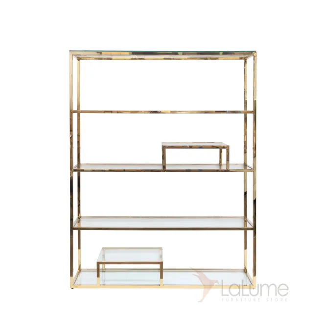 Стеллаж с прозрачным стеклом (золотой) GY-SH8005GOLD от LaLume