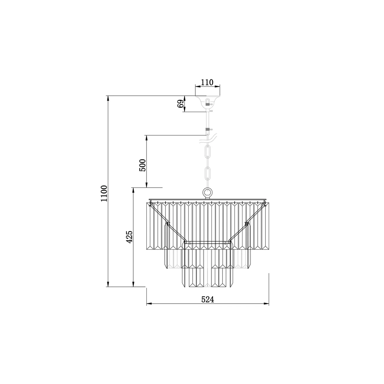 Люстра подвесная из дымчатого стекла 15-D6901-9NI от LaLume