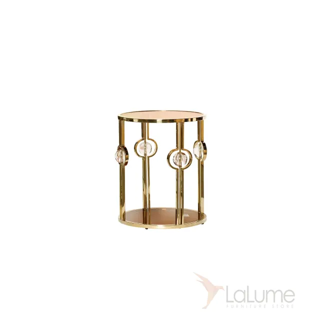 Журнальный столик с коричневым стеклом (золотой) 13RXET6034-GOLD от LaLume Журнальный столик с коричневым стеклом (золотой) 13RXET6034-GOLD от LaLume