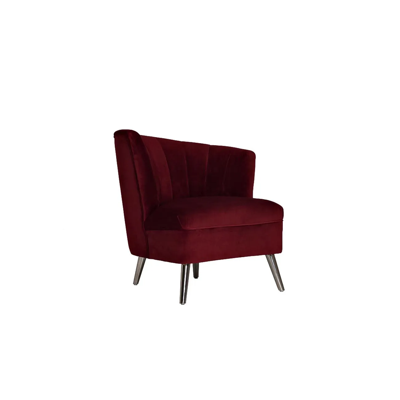 Кресло велюровое бордовое (правое) 48MY-2553-R BUR SLV от LaLume