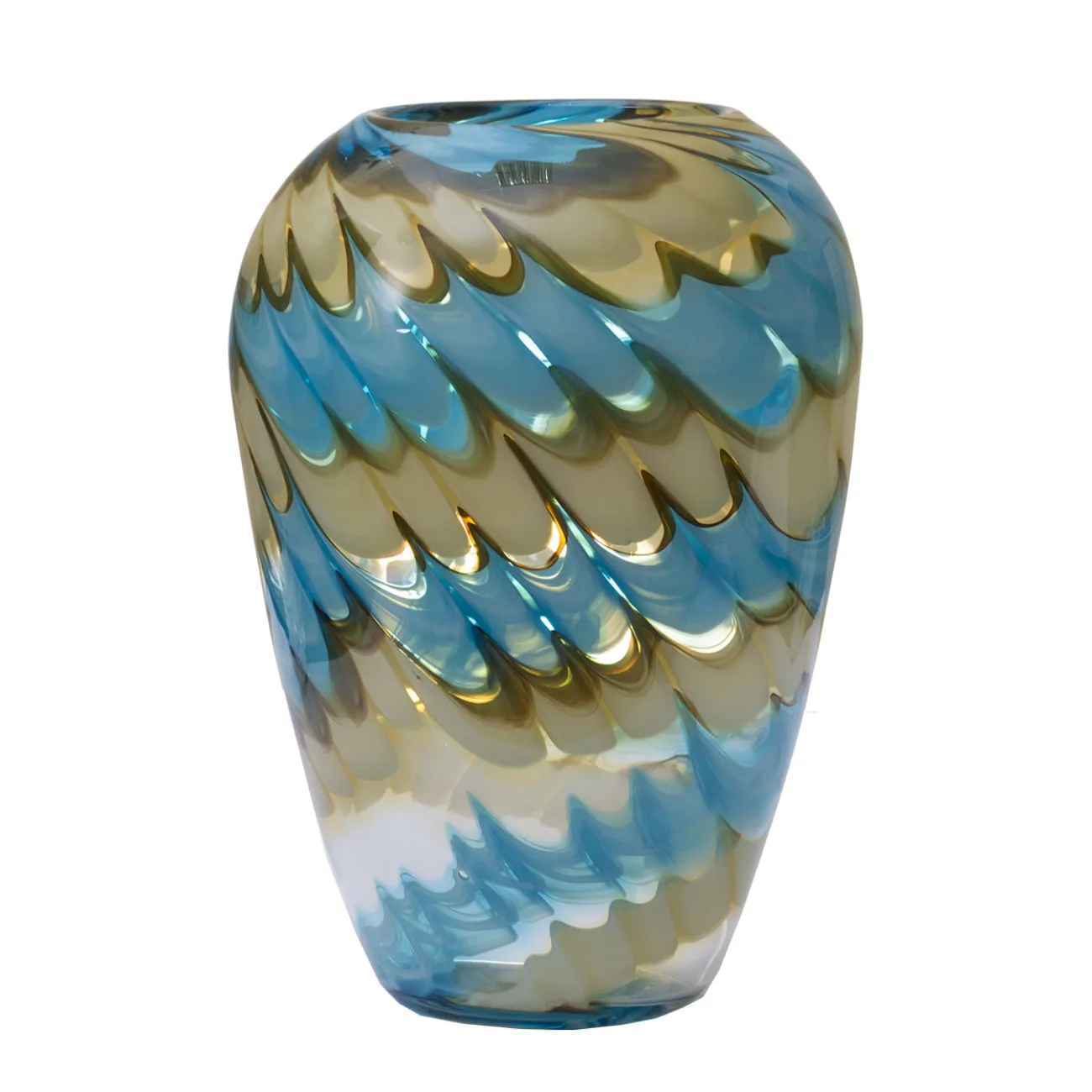 Ваза стеклянная (бело-синяя) HJ666-28-F51 от LaLume