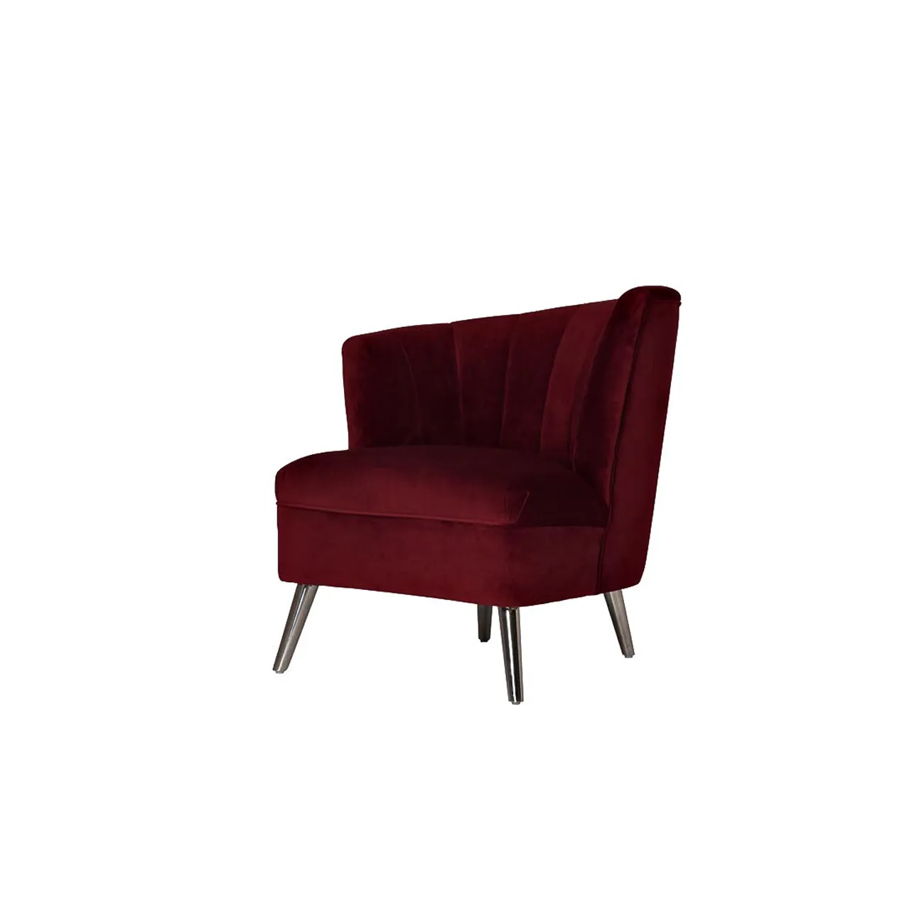 Кресло велюровое бордовое (левое) 48MY-2553-L BUR SLV от LaLume Кресло велюровое бордовое (левое) 48MY-2553-L BUR SLV от LaLume