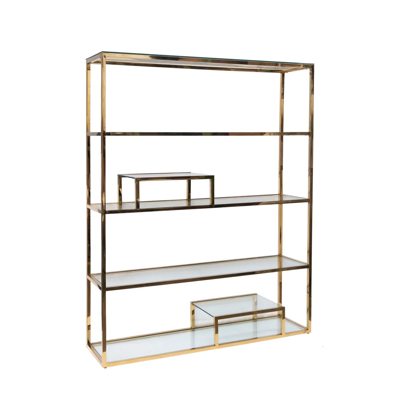 Стеллаж с прозрачным стеклом (золотой) GY-SH8005GOLD от LaLume