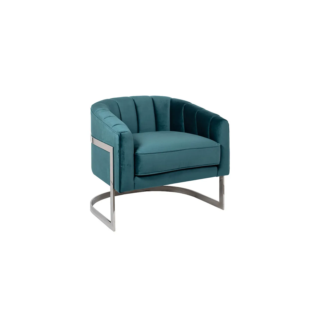 Кресло на металлическом каркасе сине-зеленое ZW-777 GRN SS от LaLume