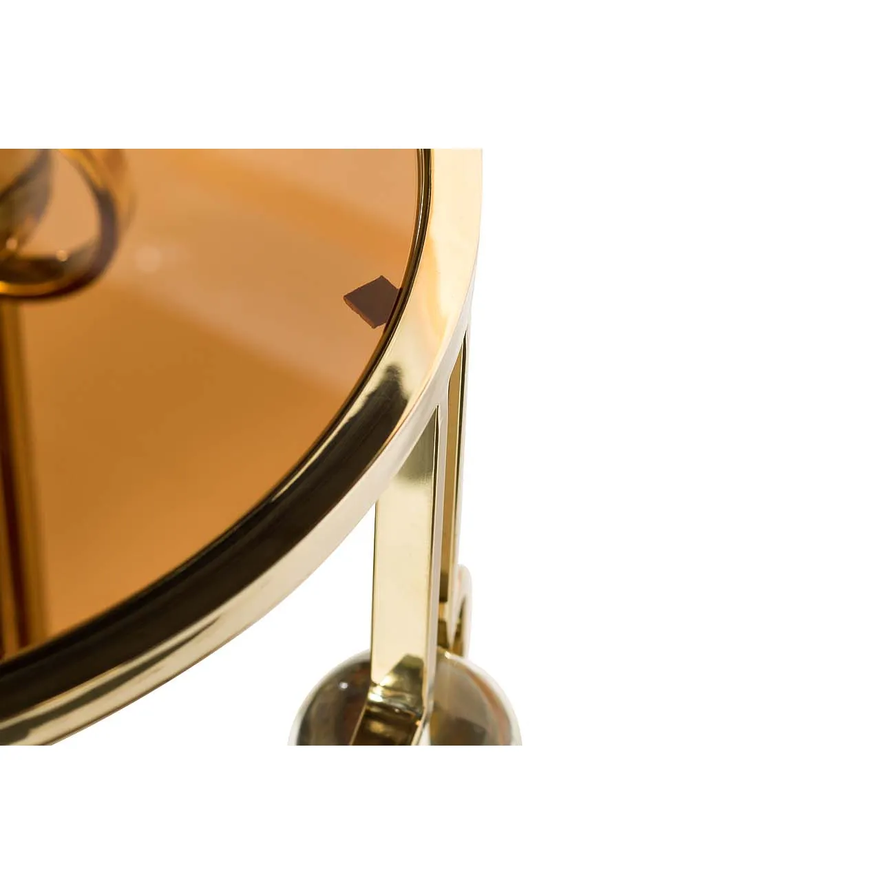 Журнальный столик с коричневым стеклом (золотой) 13RXET6034-GOLD от LaLume