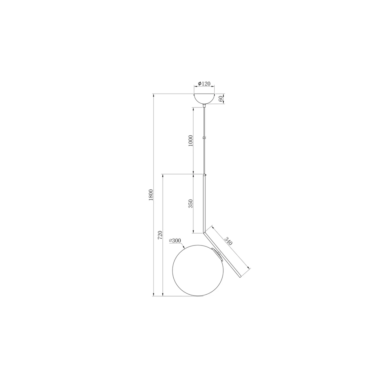 Светильник потолочный  Шар  K2GP-825BR от LaLume