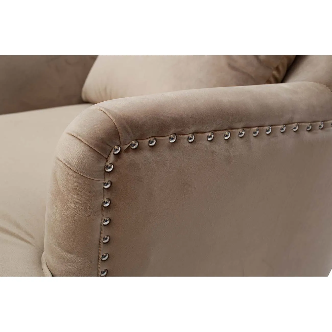 Кресло велюровое бежевое (с подушкой) 24YJ-7004-06413/1 от LaLume