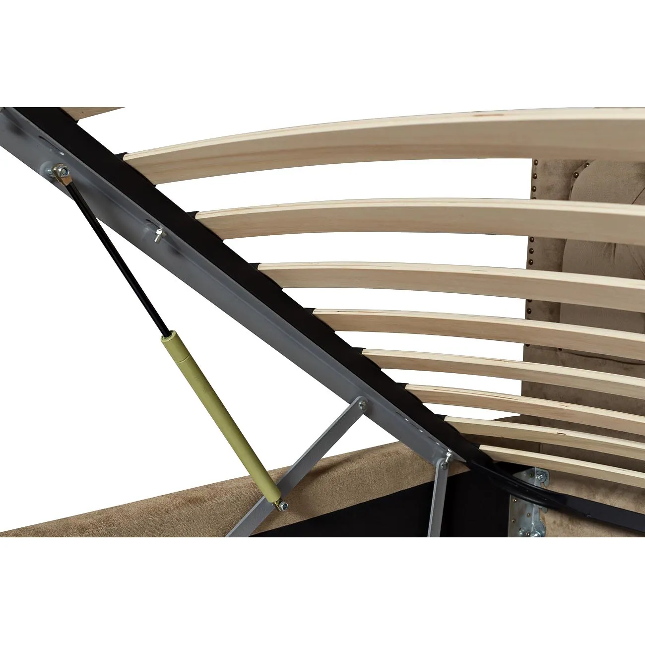 Кровать двуспальная бежевая бархатная (с подъемным механизмом) Province-F 767-4 от LaLume