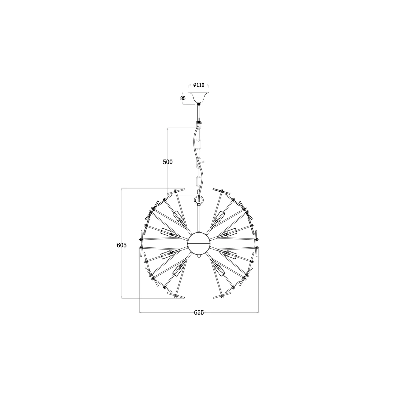 Светильник подвесной золотой 20MD3420-12 от LaLume
