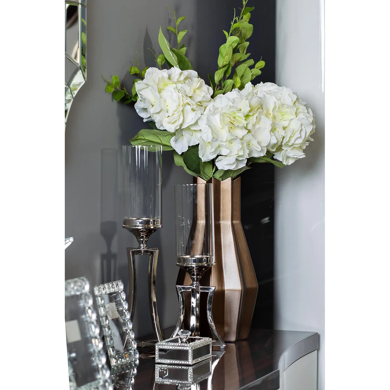 Подсвечник стеклянный на металлической ножке 2K153120 от LaLume