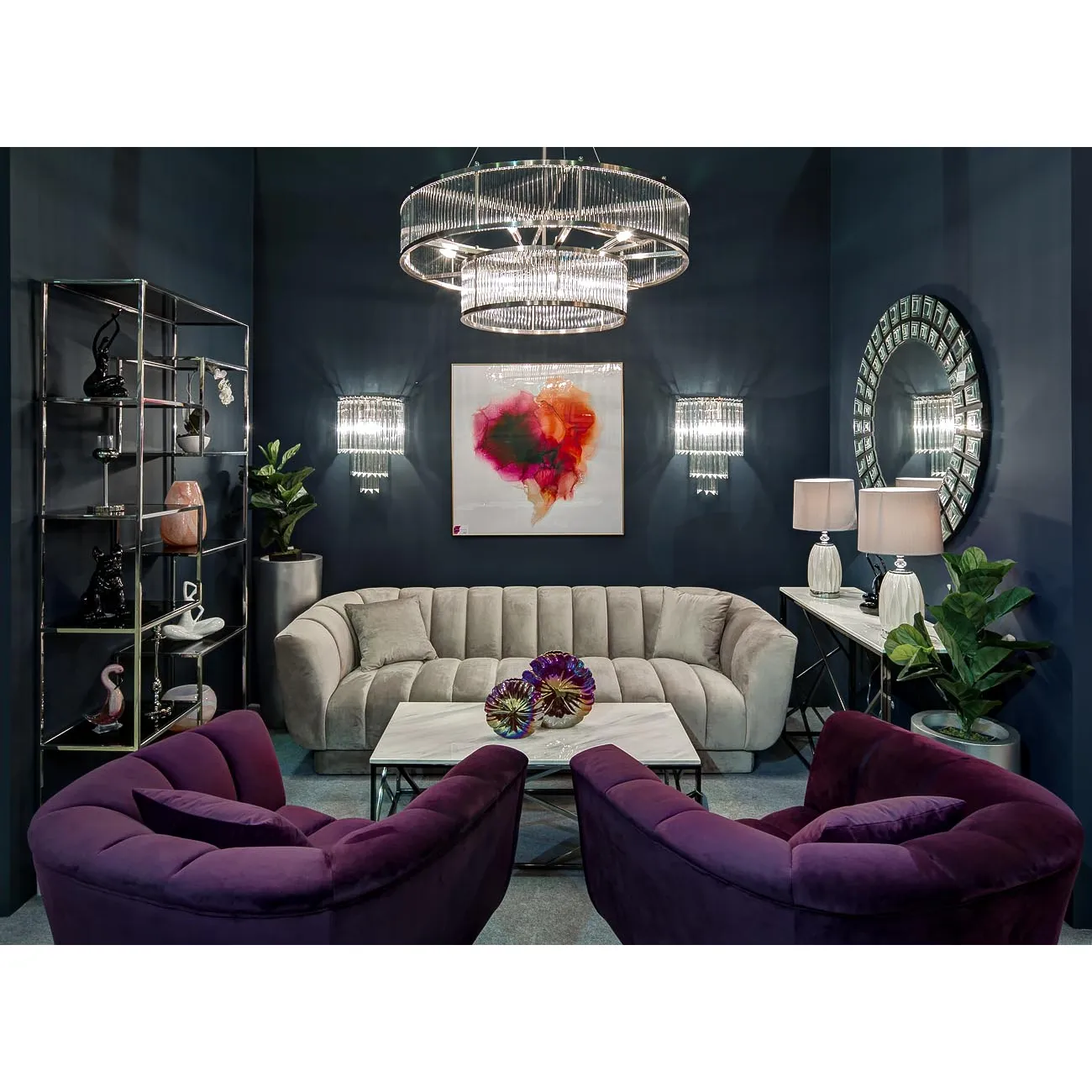 Люстра стеклянная (хром) K2KR806-10 от LaLume