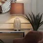Лампа настольная из белого стекла (серый абажур) 22-87755 от LaLume