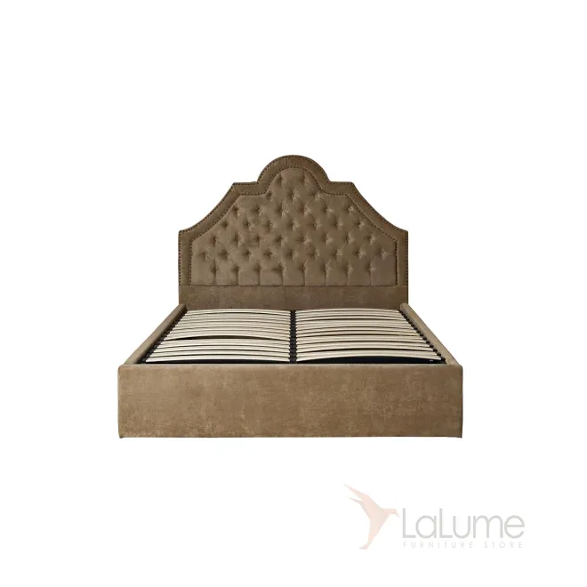 Кровать двуспальная бежевая бархатная (с подъемным механизмом) Province-F 767-4 от LaLume