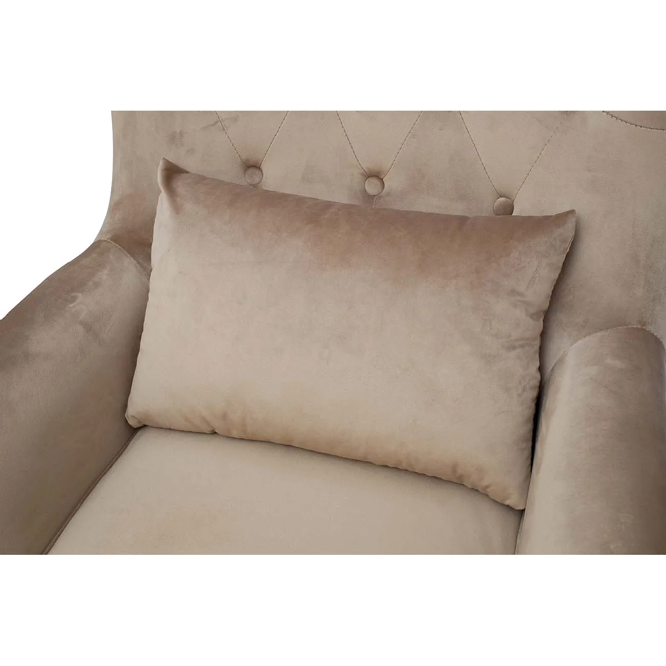 Кресло велюровое бежевое (с подушкой) 24YJ-7004-06413/1 от LaLume