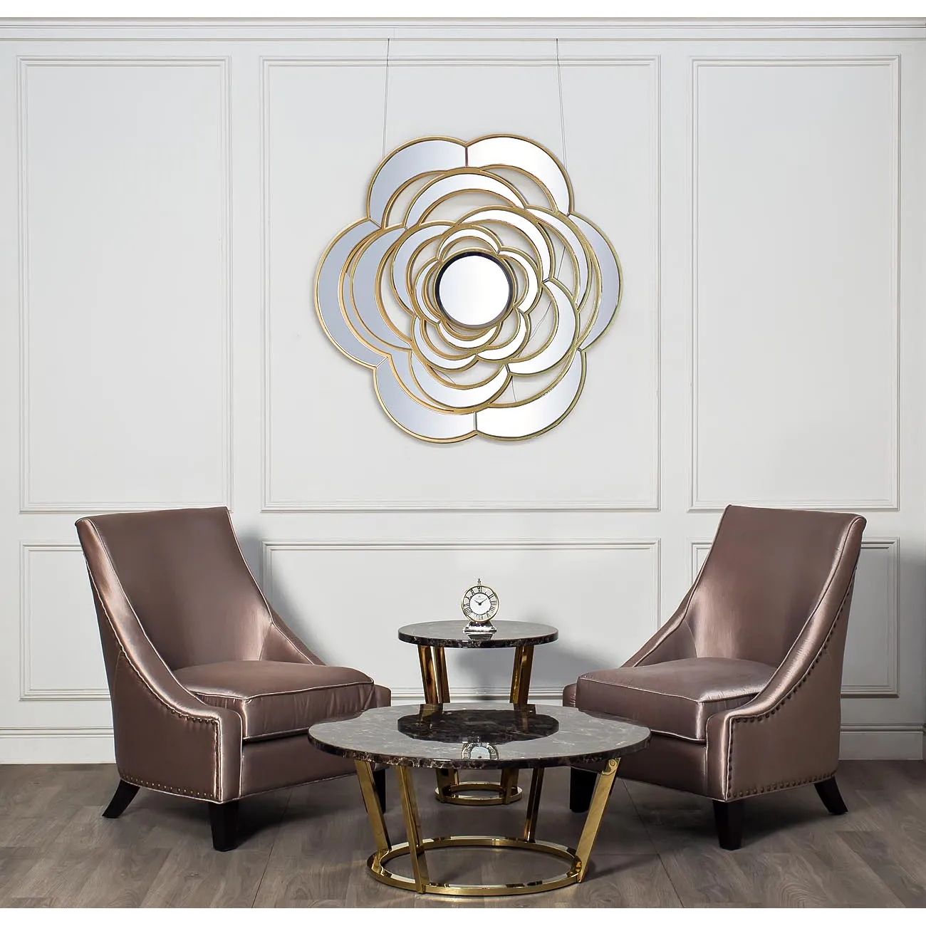 Стол журнальный коричневый (искусственный мрамор) 33FS-СT20С05-PG от LaLume