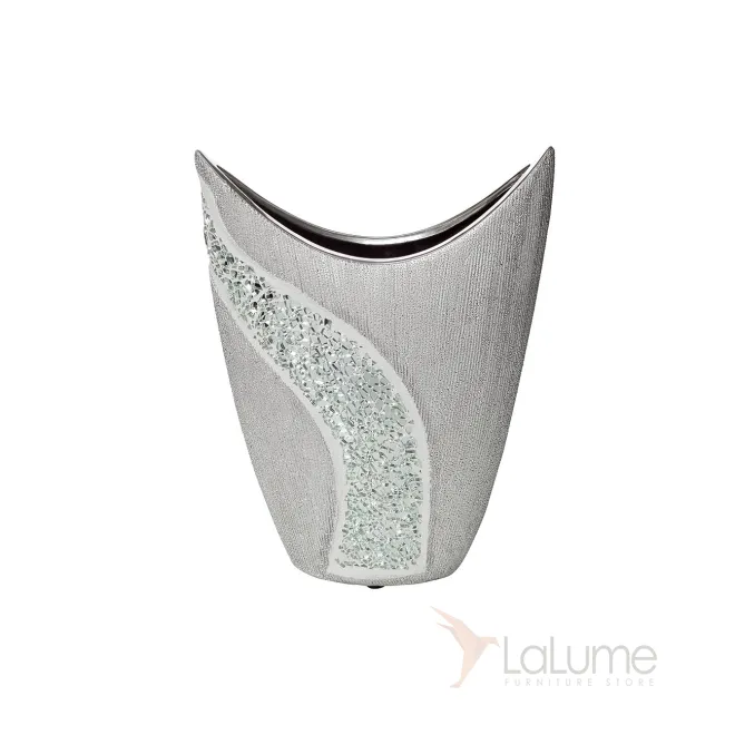 Ваза керамическая серебристая 18H6938S-1 от LaLume
