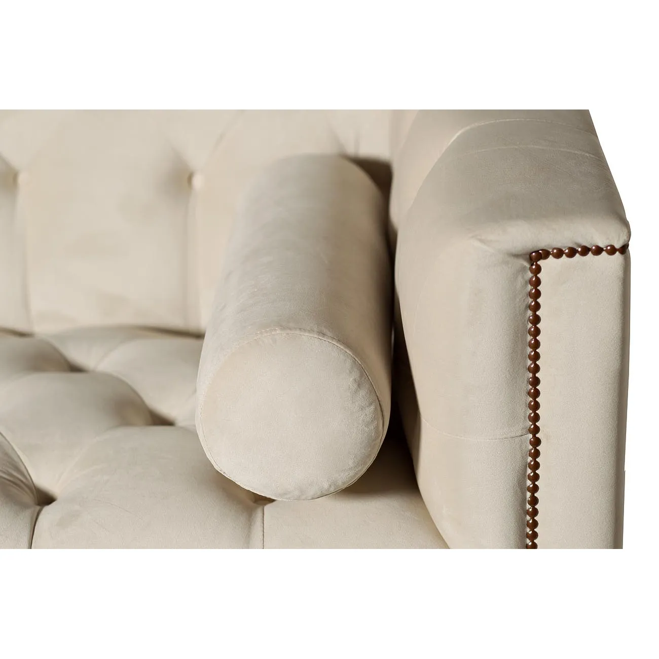 Диван трехместный светло-бежевый (с двумя валиками) DY-1002 от LaLume