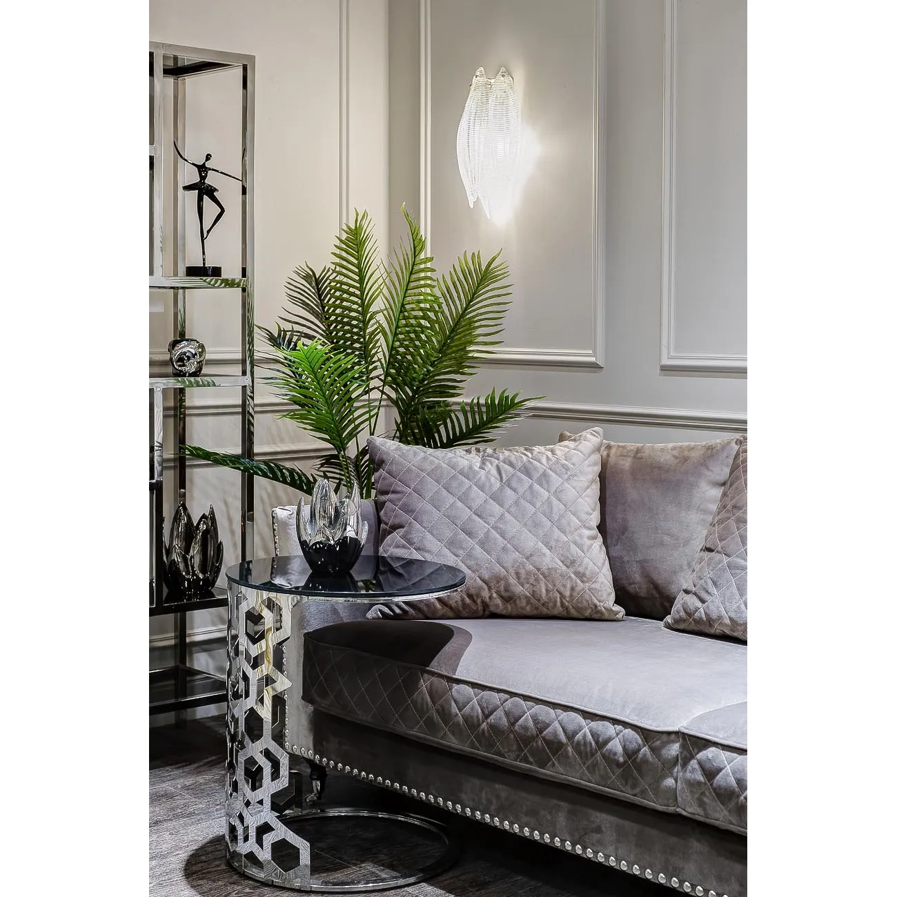 Подсвечник керамический серебристый 10K8152A от LaLume