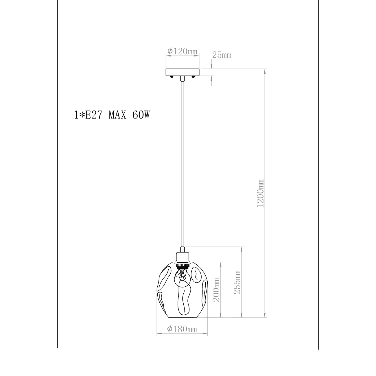 Светильник подвесной стеклянный (цвет шампань) K2KG913P-CМ от LaLume