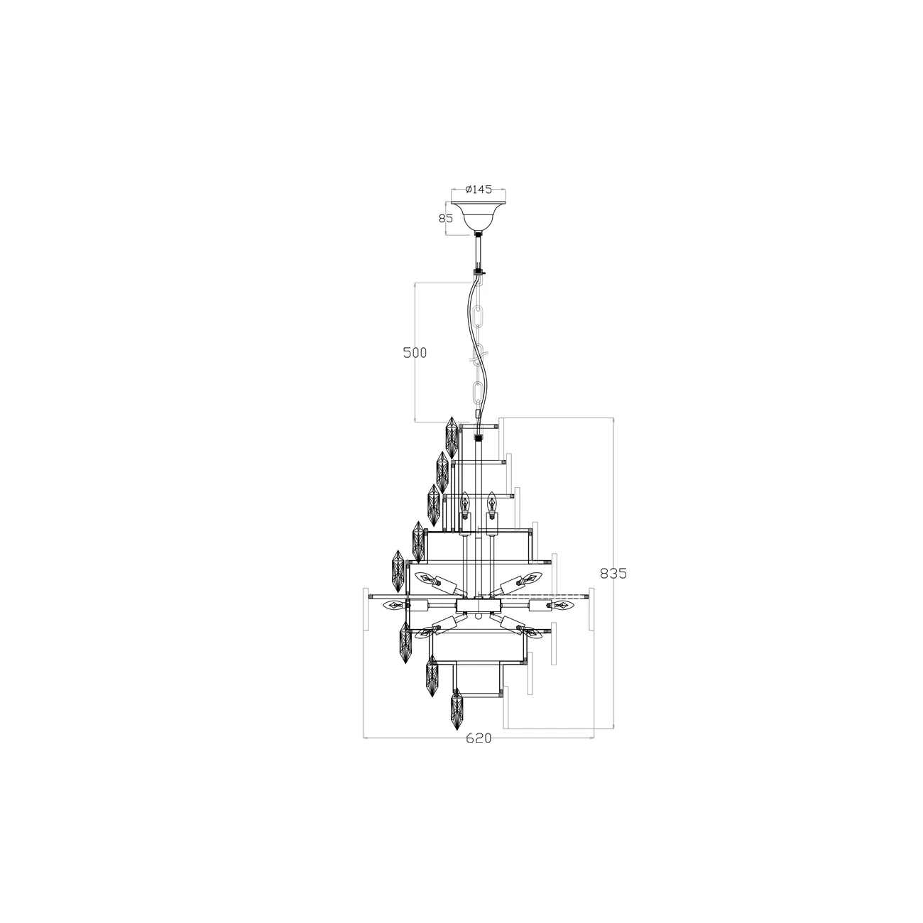 Люстра из стекла 20MD3273-12NI от LaLume