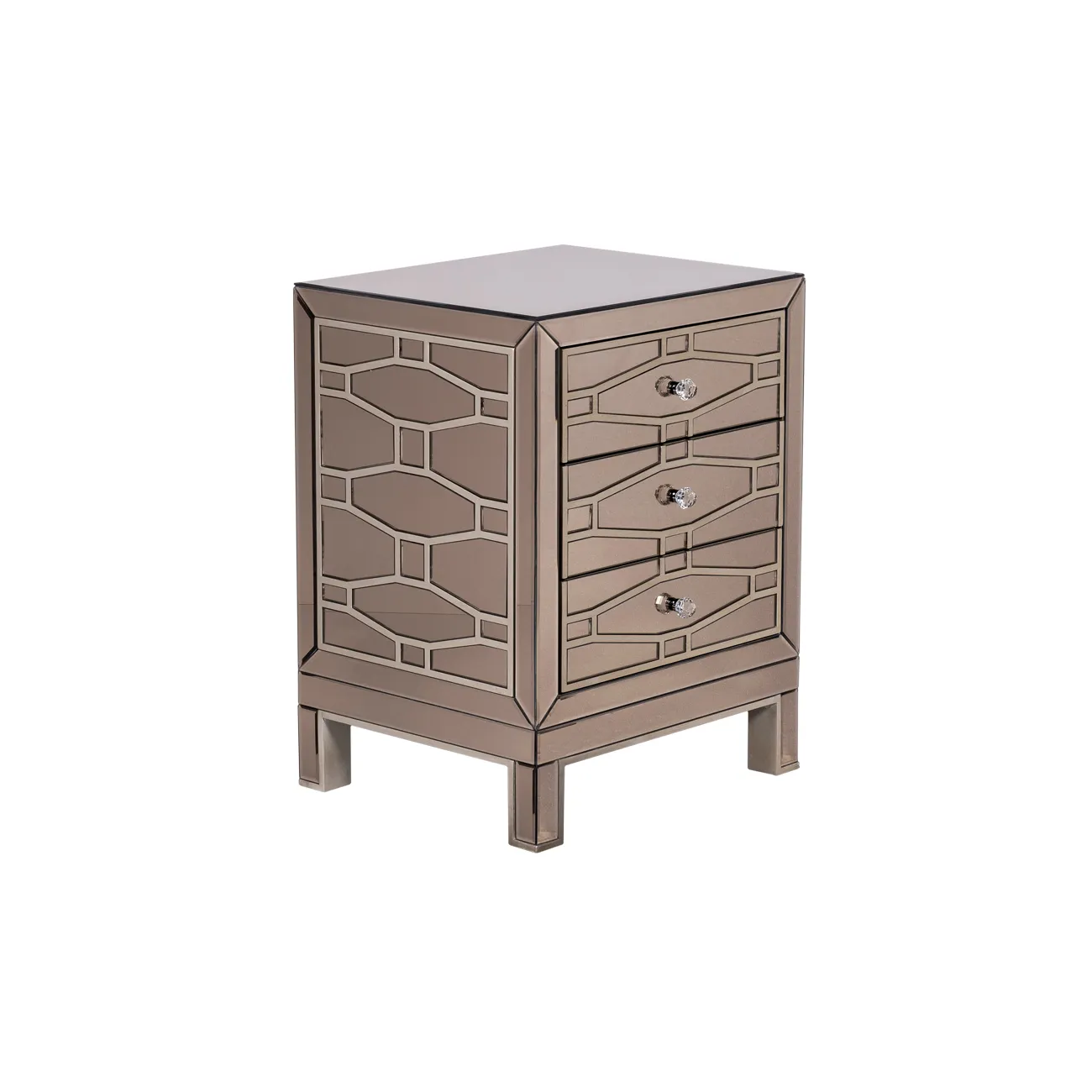 Тумбочка зеркальная с ящиками KFG046 от LaLume