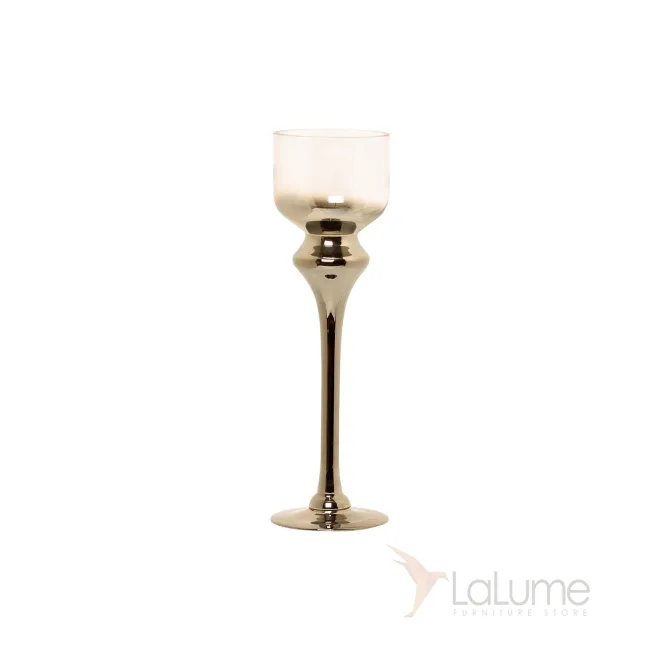 Подсвечник стеклянный прозрачно-дымчатый 35BB-8140CS от LaLume