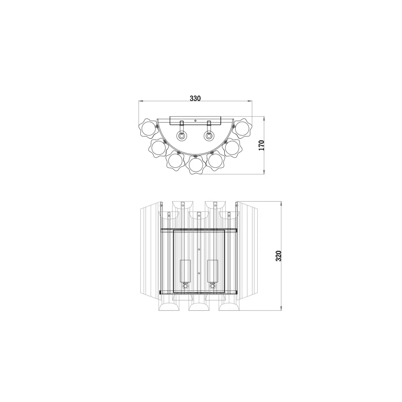 Бра из дымчатого стекла 20MB3451-2GREY от LaLume