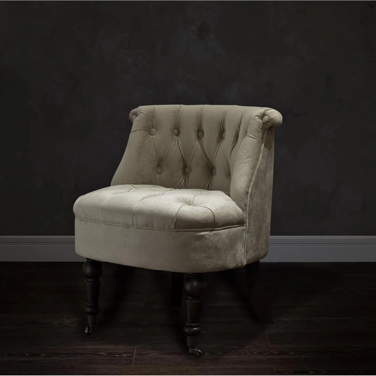 Кресло низкое бежевое велюровое HD2202868-BTD от LaLume