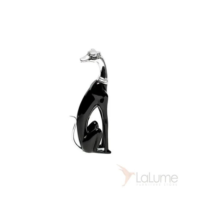 Статуэтка  Собака  (черная с серебром) DB335B