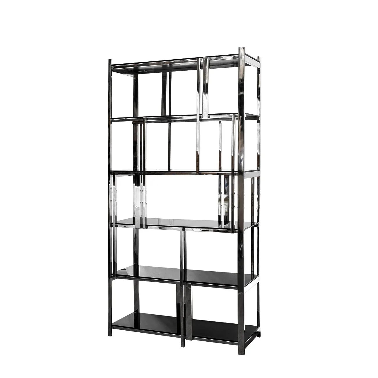 Стеллаж с черным стеклом 13RXSH3052-SILVER от LaLume