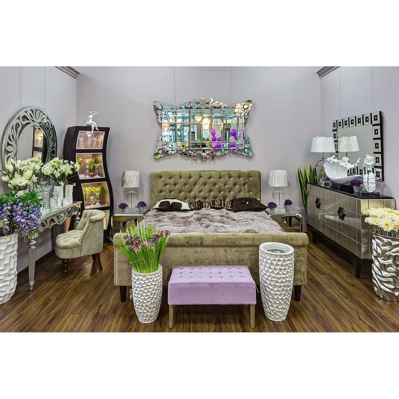 Кашпо напольное жемчужно-белое ZS-C785-34 от LaLume