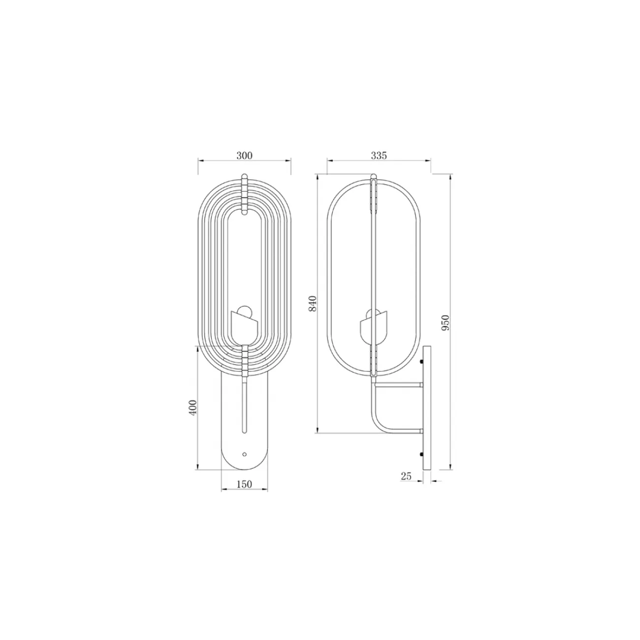 Бра металлическое золотое K2GDM950W-1G от LaLume