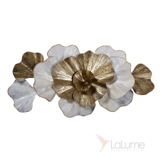 Декор настенный Цветы бело-золотой 37SM-0659 от LaLume Декор настенный Цветы бело-золотой 37SM-0659 от LaLume
