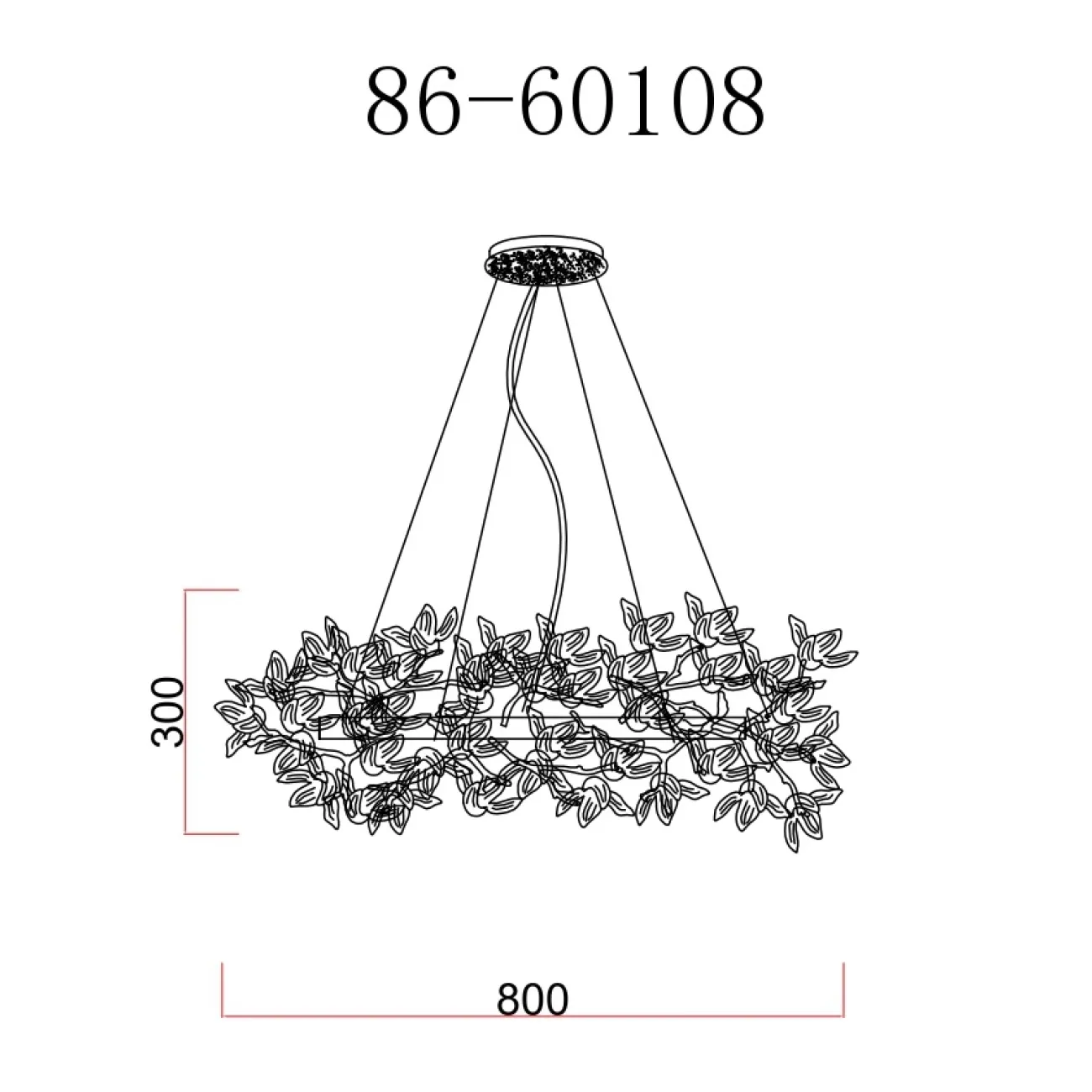 Подвесная люстра GardaDecor Flora 86-60108