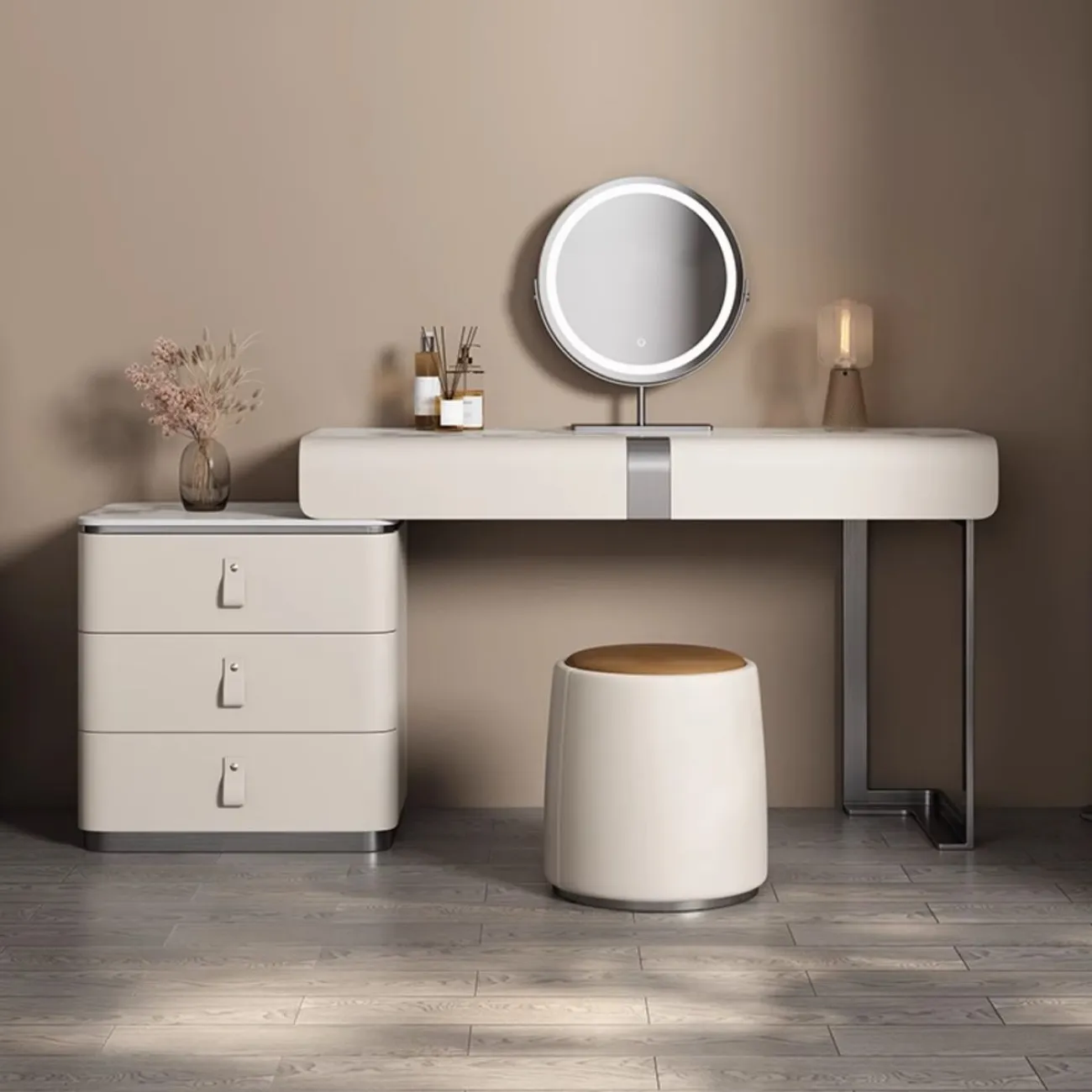 Роскошный туалетный столик с отделкой из кожи HappyF 36526-29