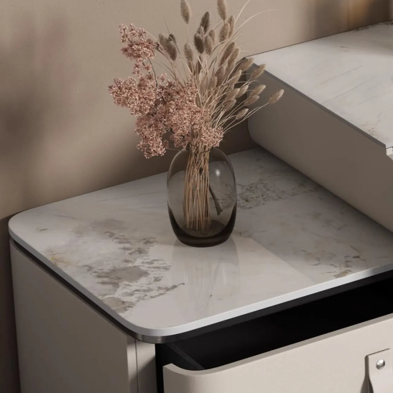 Роскошный туалетный столик с отделкой из кожи HappyF 36526-29