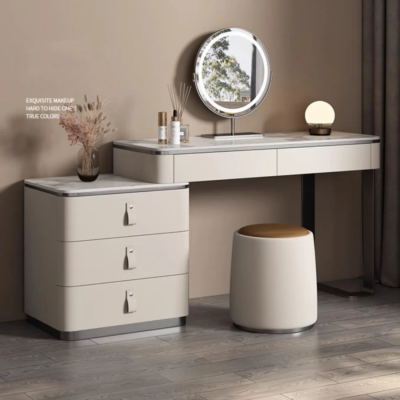 Роскошный туалетный столик с зеркалом для макияжа HappyF 36529-29