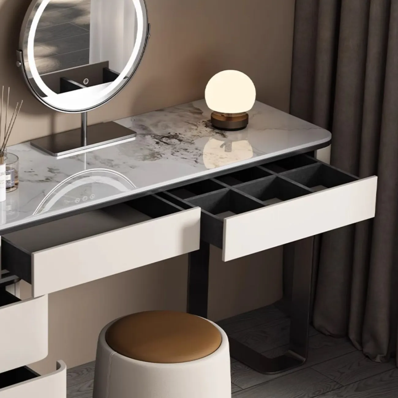 Роскошный туалетный столик с зеркалом для макияжа HappyF 36529-29
