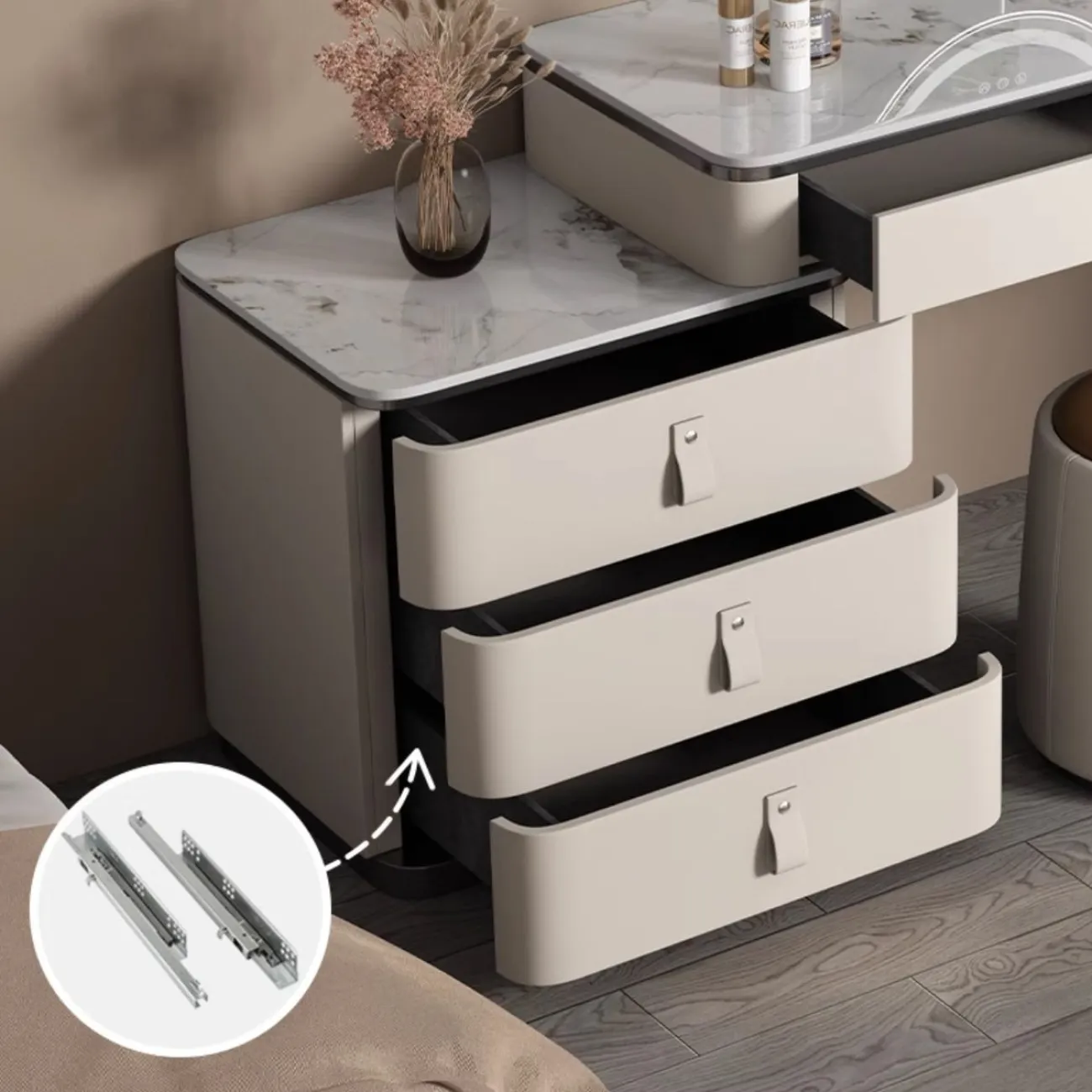 Роскошный туалетный столик с зеркалом для макияжа HappyF 36529-29