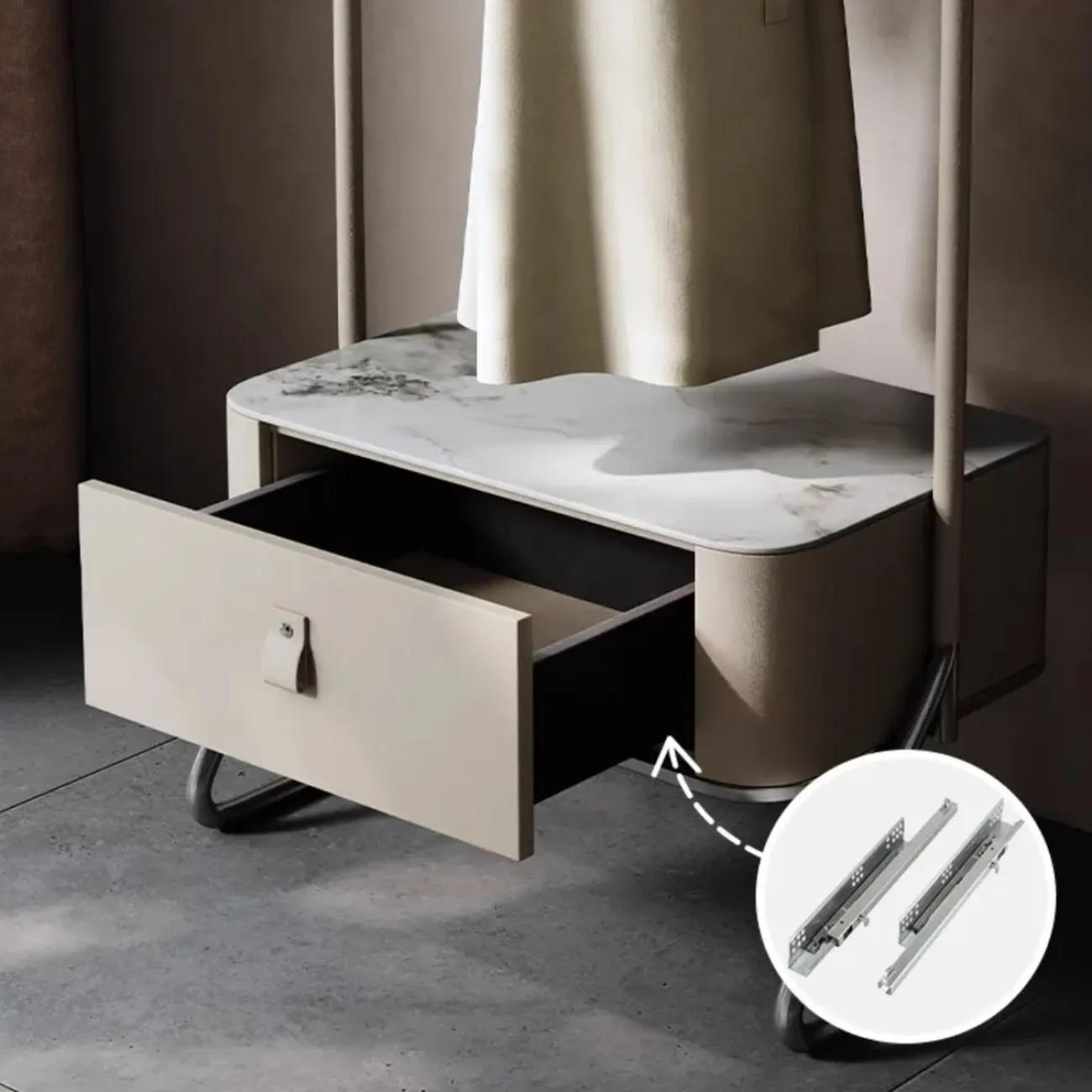 Роскошная кожаная вешалка для одежды из нержавеющей стали HappyF 36530-29