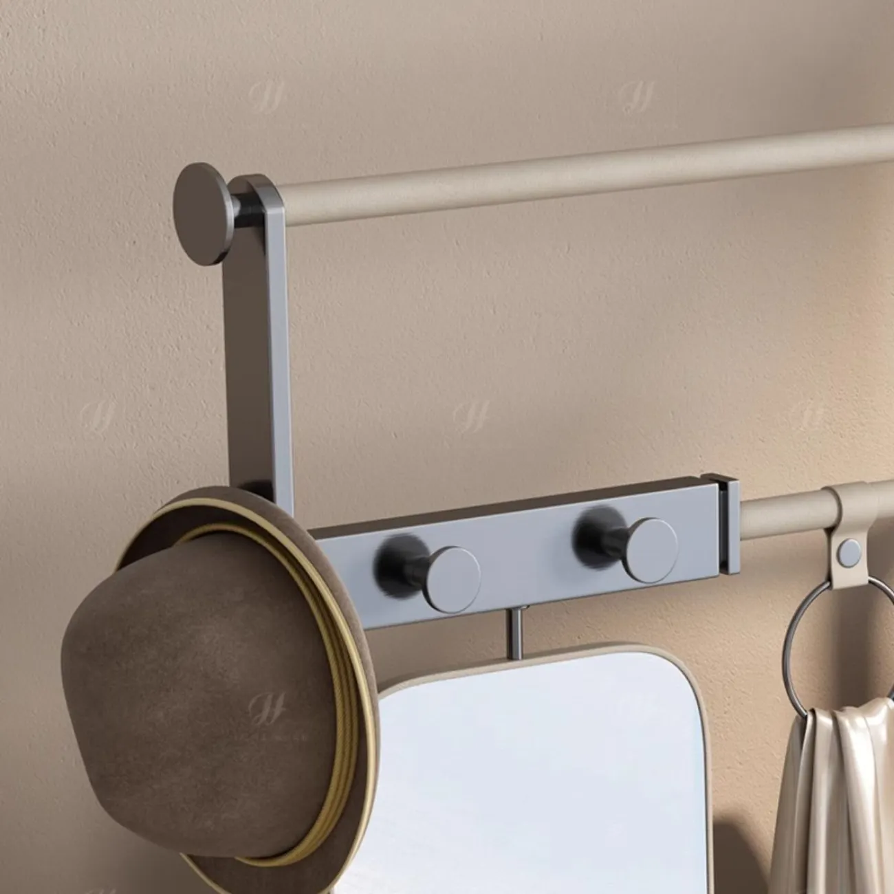 Роскошная вешалка для одежды с зеркалом в полный рост HappyF 36531-29